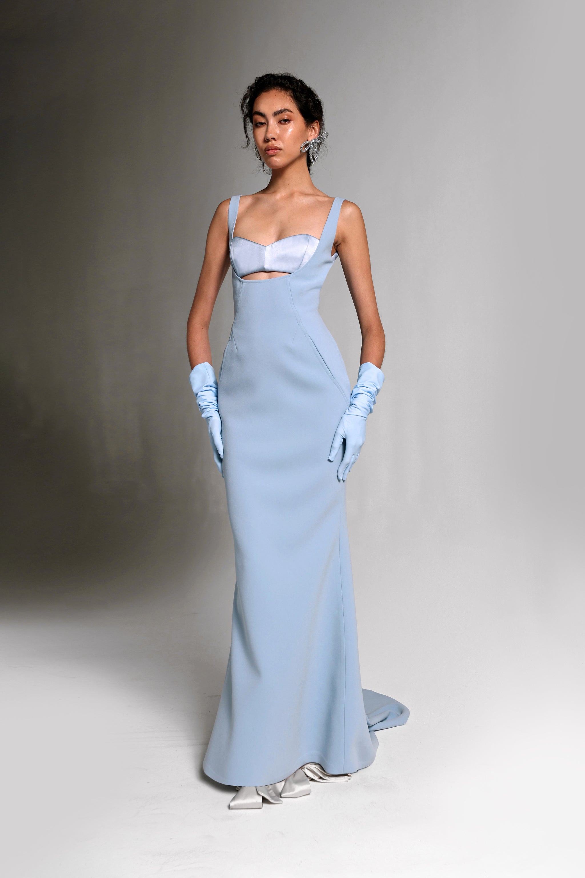 Athena Long crystal dress with flowy attached drapes main image 0